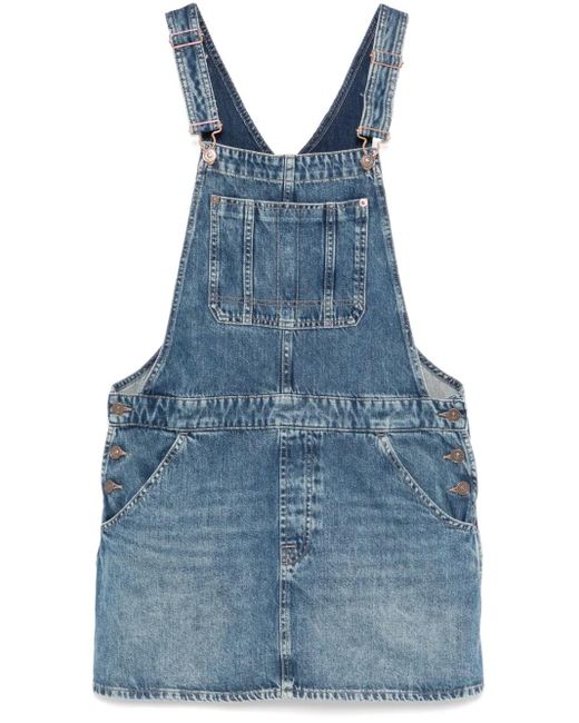 7 For All Mankind Blue Denim Dungaree Dress