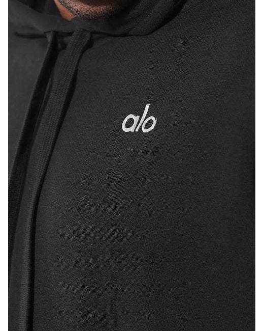 Alo Yoga Black Hoodie Accolade À Logo Imprimé for men
