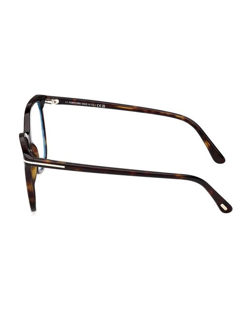 Tom Ford Brown Hinge-Detail Square-Frame Glasses