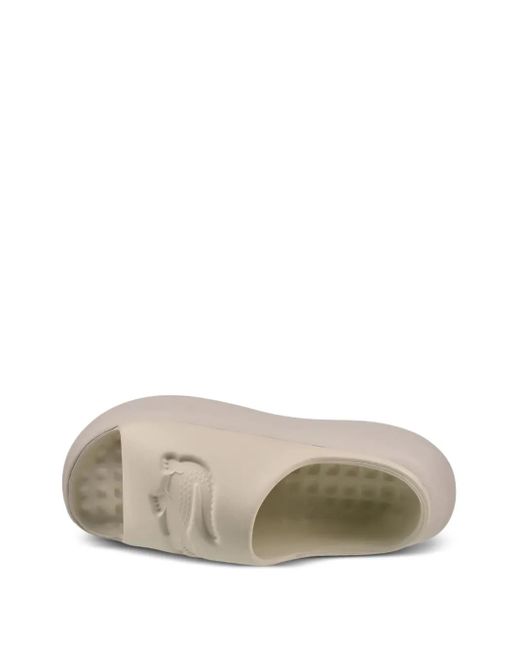 Lacoste Gray Serve Slide 3.0 Crocodile-Logo Sandals for men