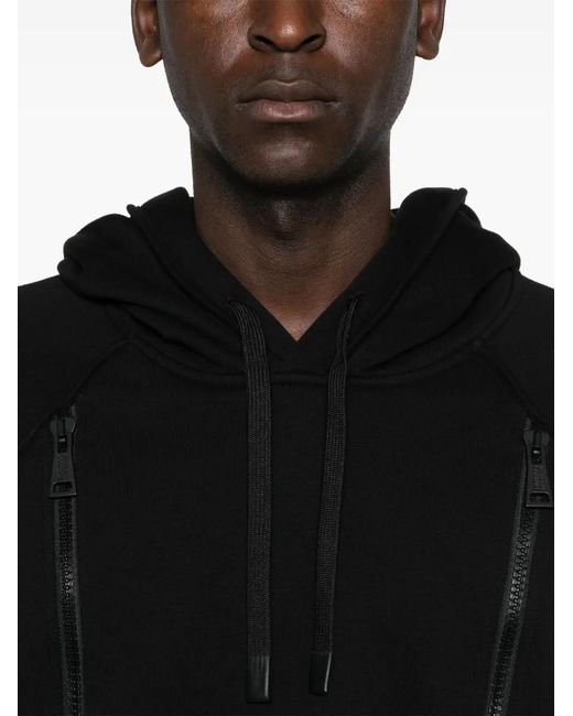 Versace Jeans Couture Black Logo-Patch Hoodie for men
