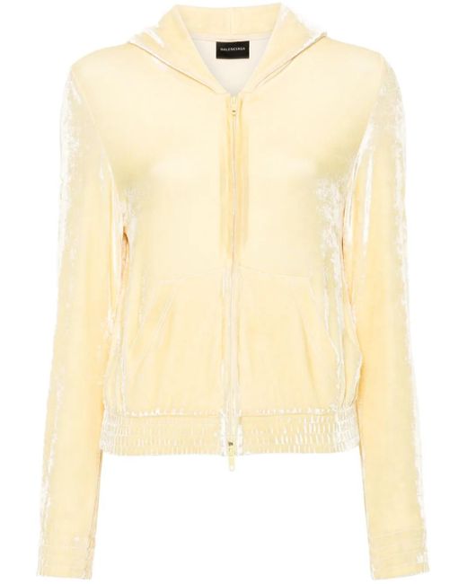 Balenciaga Yellow Bb Paris Zip-Up Hoodie