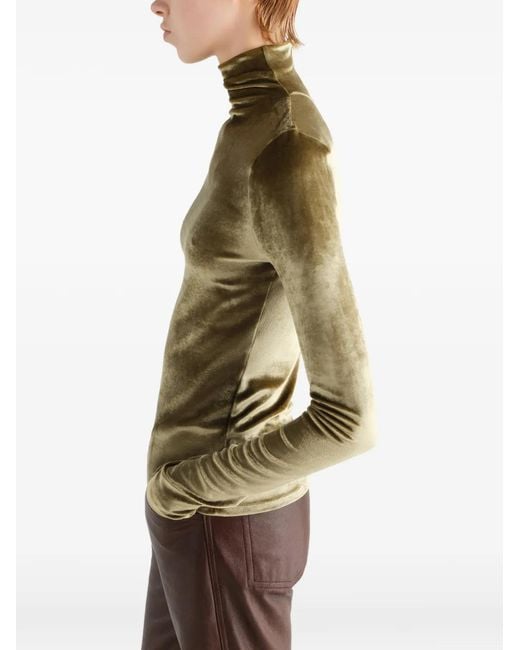 Lemaire Green Fitted Stand-Collar Top