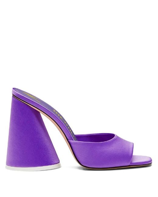 The Attico Purple Cone-Heel Open-Toe Mules