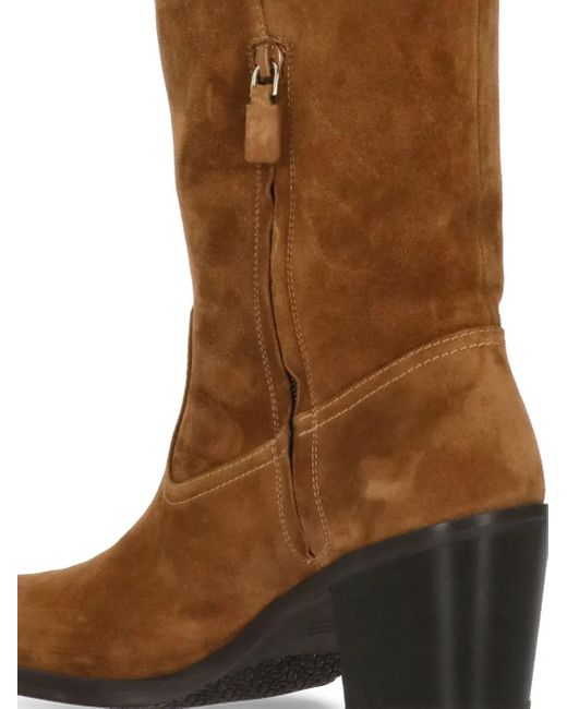Stuart Weitzman Brown Braune Wildlederstiefel Pfeilzehen