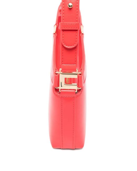 Elisabetta Franchi Red Naplak Hardware Leather Satchel