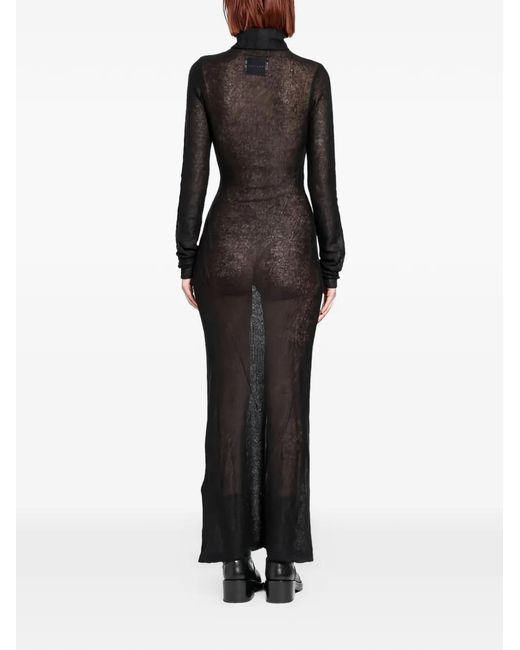 Yehuafan Black Deconstructed Asymmetric Silk Jacket