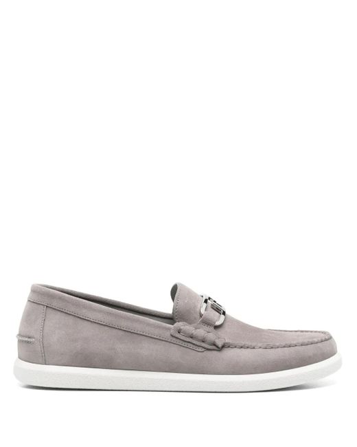 Fendi Gray O'Lock Loafers for men