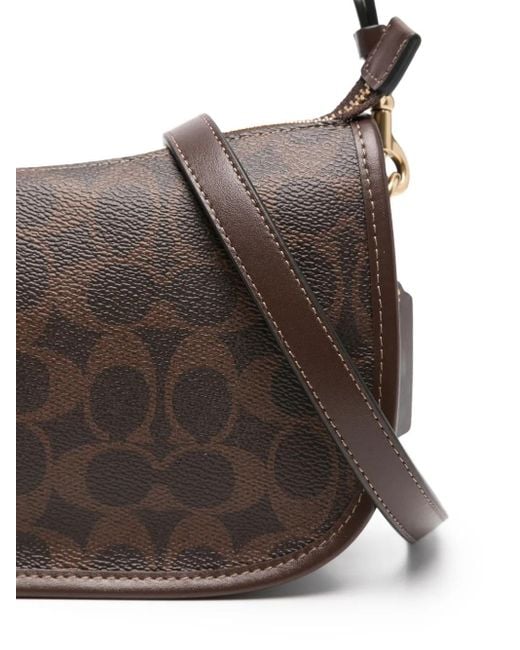 COACH Gray Waverly Signature Schultertasche aus Canvas