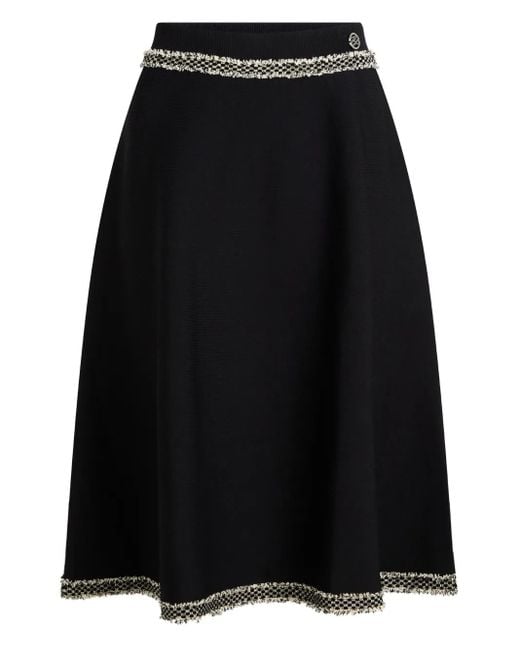 Falda de punto con detalle de bouclé Karl Lagerfeld de color Black