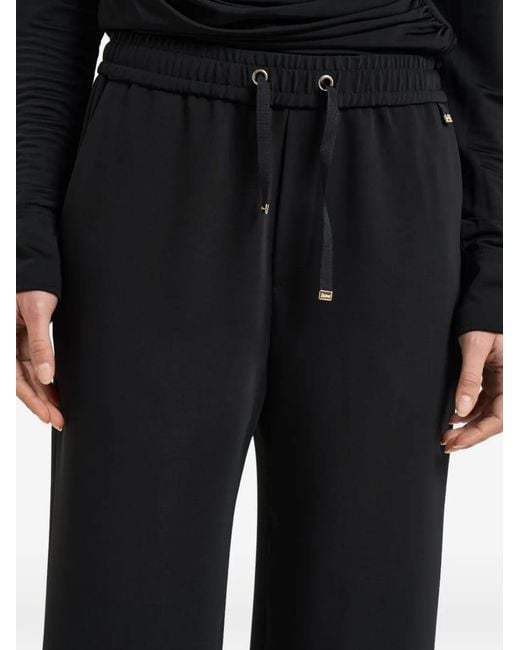 Herno Black Drawstring Elasticated-Waist Trousers