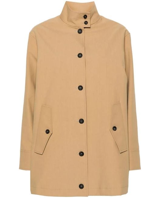 Fabiana Filippi Natural High-Neck Single-Breasted Coat
