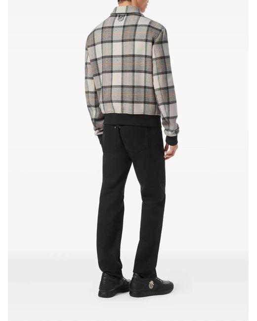 Billionaire Gray Check-Pattern Jacket for men