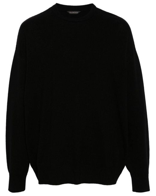 Balenciaga Black Crew-neck Cashmere Jumper for men