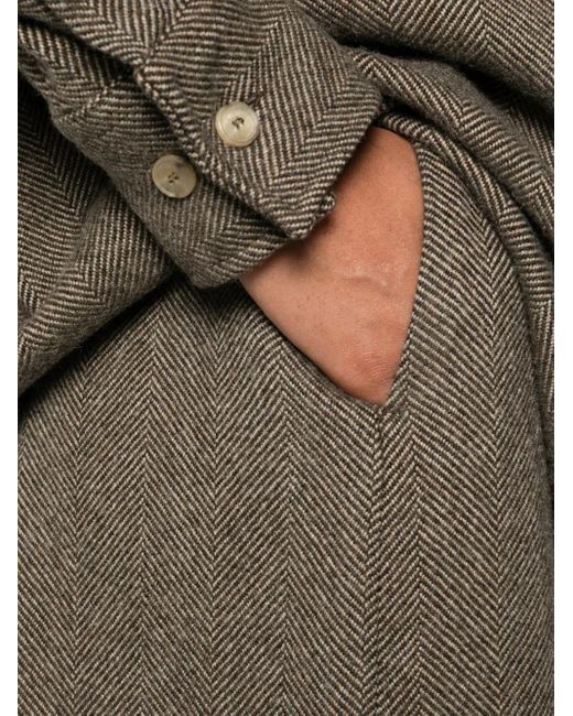 Ermanno Scervino Gray Herringbone Trousers