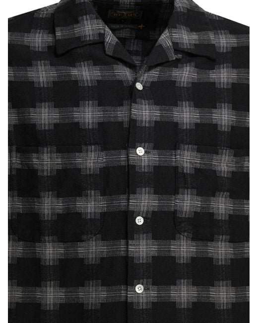 Beams Plus Black Plaid-Pattern Shirt for men
