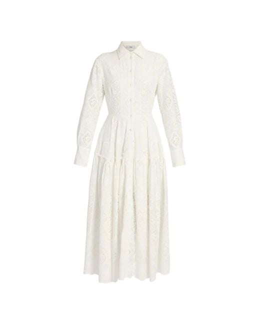 Erdem White Embroidered Shirt Dress