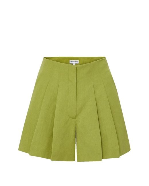 Veronica Beard Green Gables Pleated Shorts