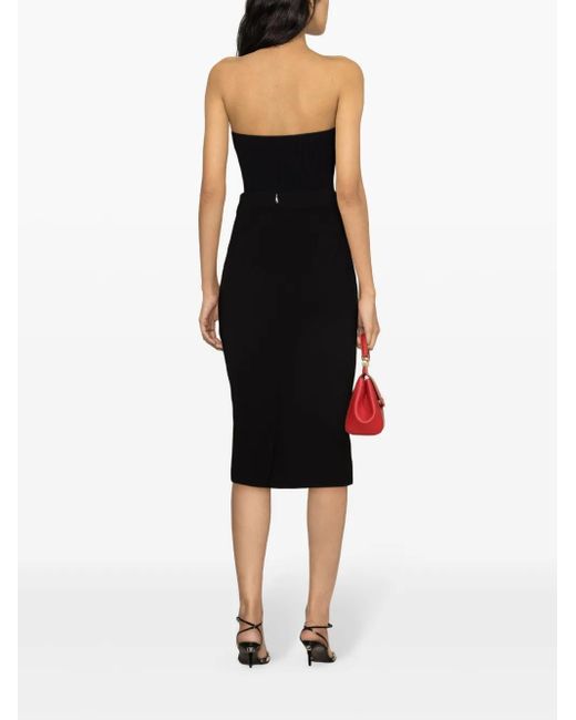 Dolce & Gabbana Black Virgin Wool Pencil Midi Skirt