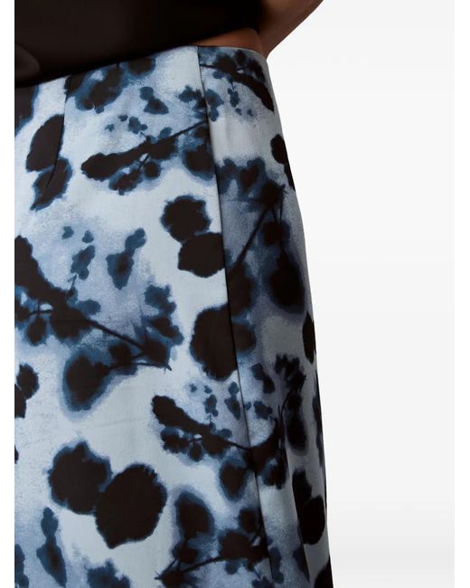 Calvin Klein Blue Jupe Mi-Longue Imprimée