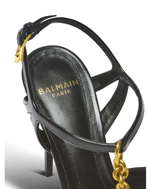 Balmain Black Sync Platform Sandals
