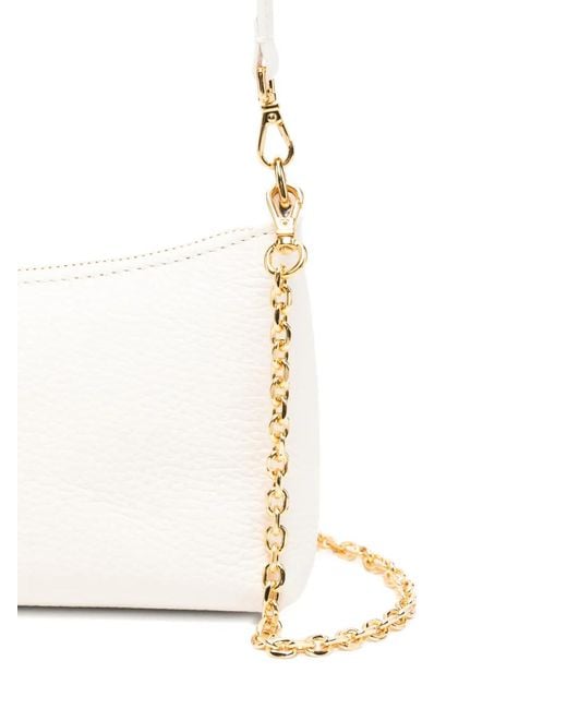 Coccinelle White Mini Aura Leather Crossbody Bag