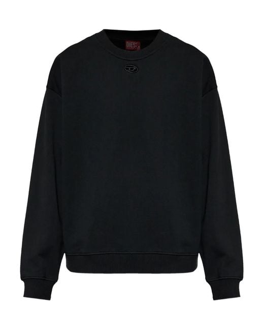 Jersey de algodón con logo DIESEL de hombre de color Black