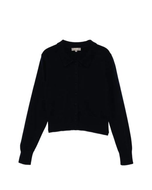 N.Peal Cashmere Black Thea Collared Cardigan