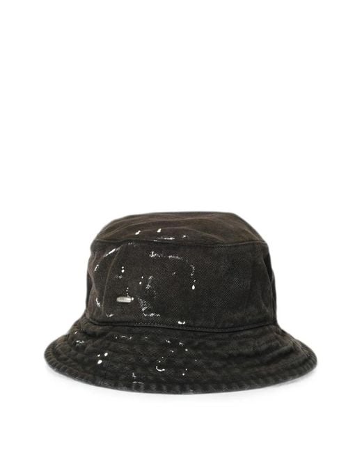 Our Legacy Black Paint-Splatter Bucket Hat for men