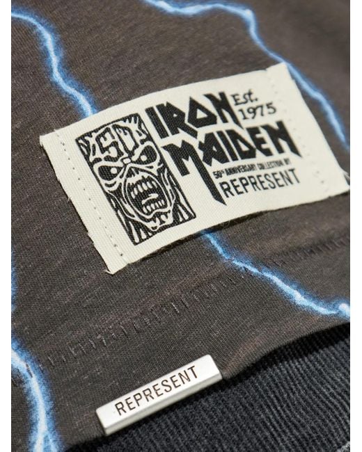 メンズ Represent X Iron Maiden グラフィック Tシャツ Blue