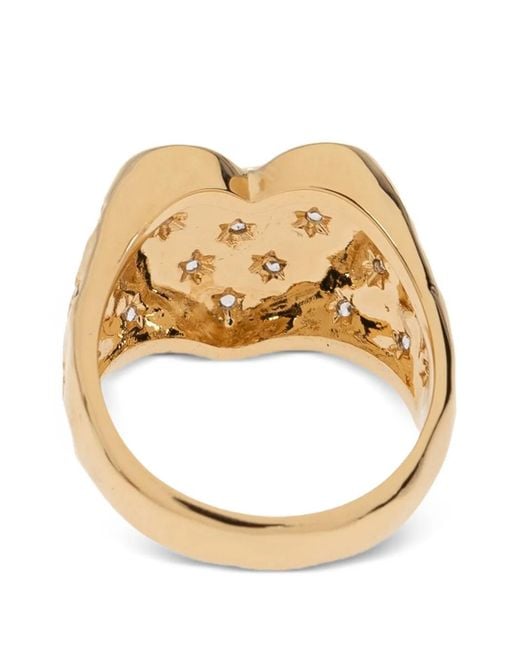 Zadig & Voltaire Natural Heartbreaker Over Crystal-Embellished Heart Ring