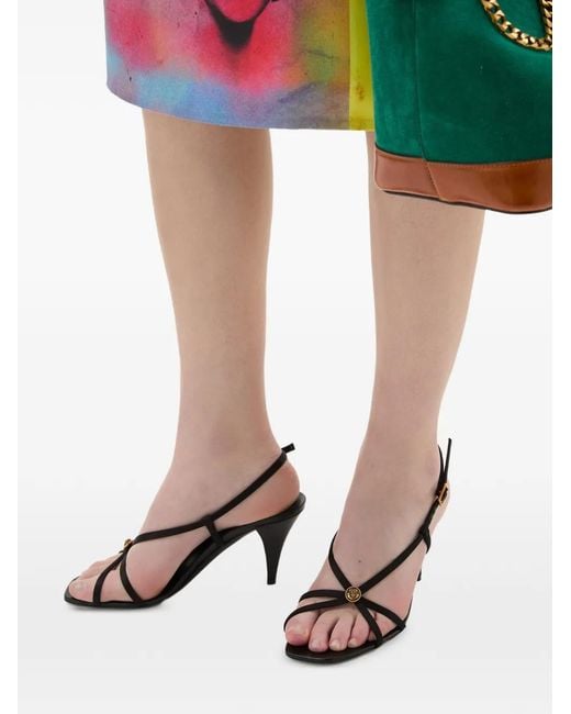 Versace Black Minimalist Silk And Nylon Sandals With Emblem