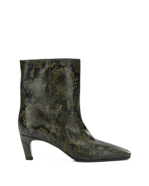 strategia shoes Green Snakeskin-Effect Leather Boots