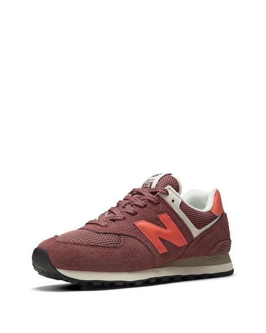 New Balance Red 574 Logo-Detail Sneakers