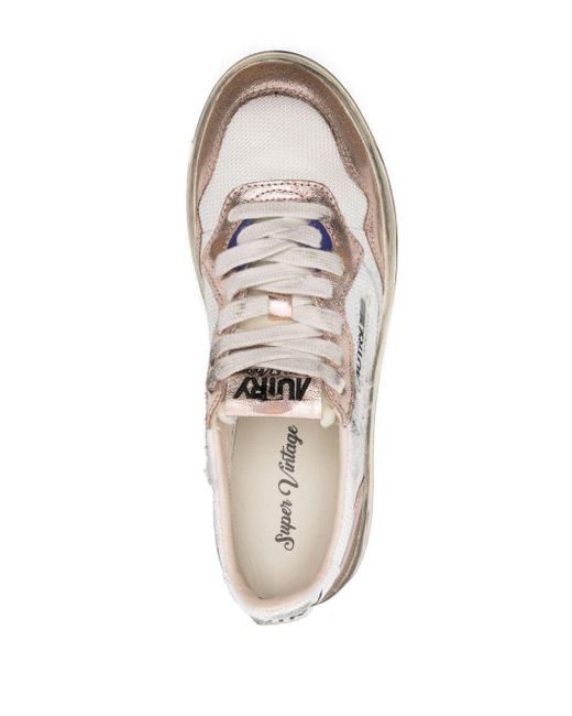 Autry White Super Vintage Distressed Sneakers