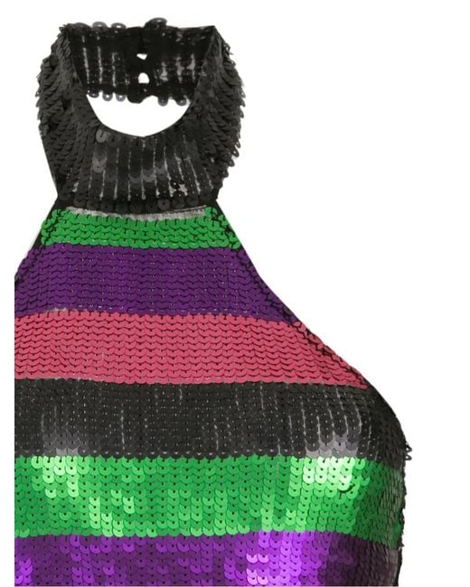 Amir Slama Multicolor Halterneck Sequin Swimsuit
