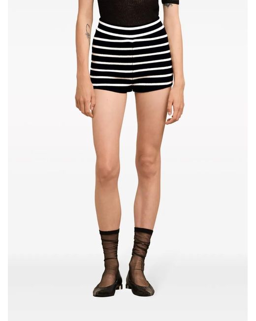 AMI Gestreepte Shorts in het Black