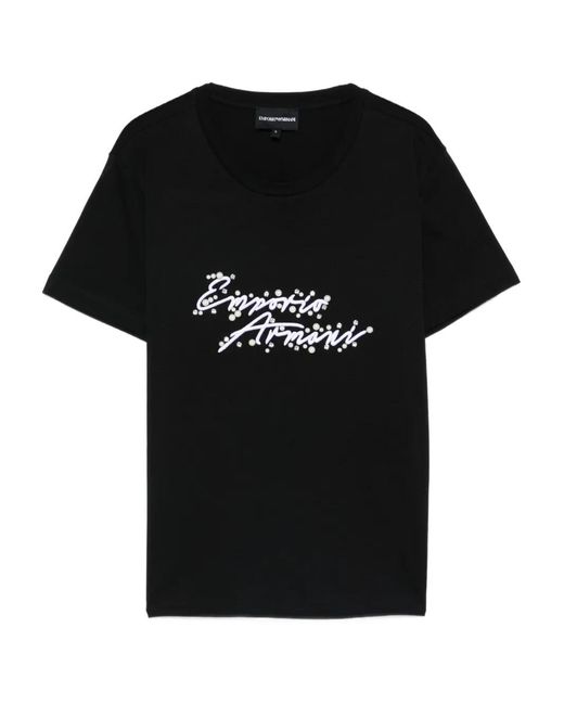 Emporio Armani Black Logo Cotton T-Shirt