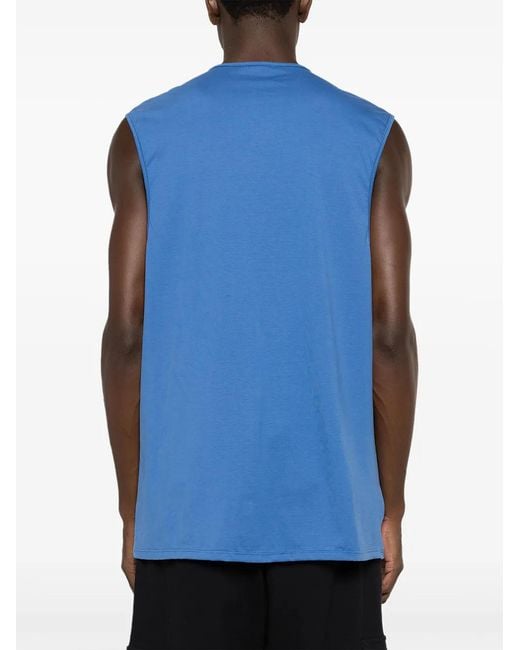 Amir Slama Blue Colour-Block Panelled Tank Top for men