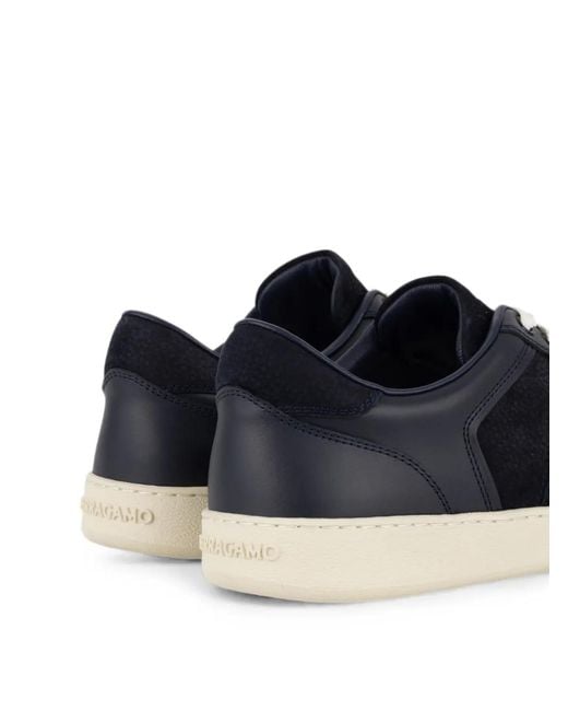 Ferragamo Black Low-Top Sneakers With Signature for men