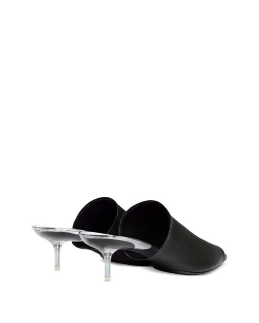 Courreges Black Square-Toe Sandals