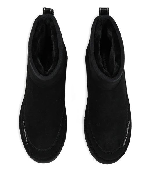 Karl Lagerfeld Black Logo-Print Boots for men