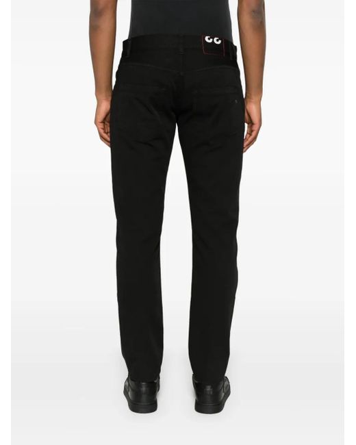 Dondup Black Logo-Print Trousers for men
