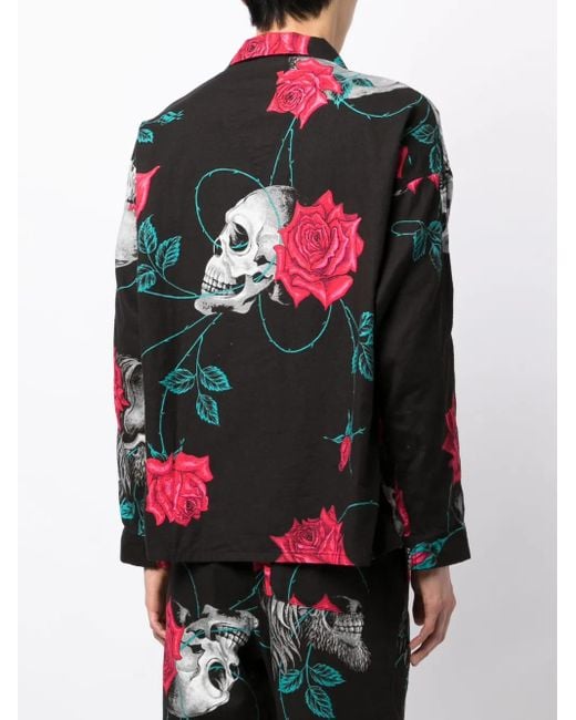 Camicia Wildside Con Stampa di Yohji Yamamoto in Black da Uomo