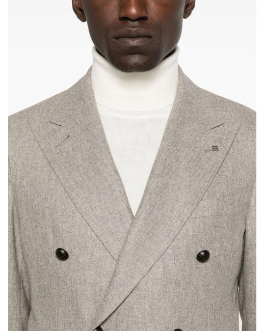 Tagliatore Gray Double-Breasted Blazer for men