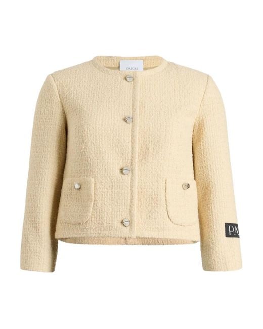 Patou Natural Collarless Tweed Jacket