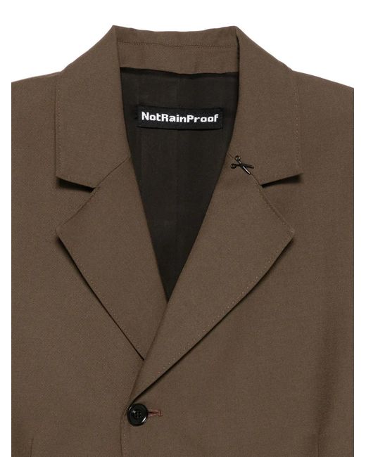 Notrainproof Brown Scissors-Brooch Blazer for men