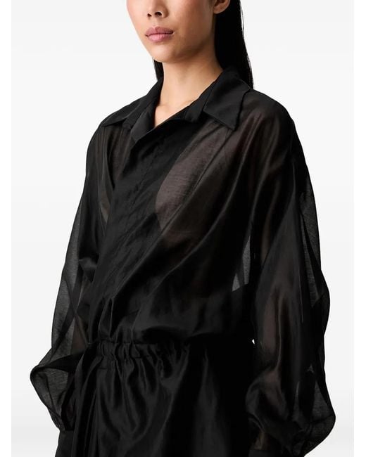ViCOLO Black Sheer Wrap-Style Mini Dress