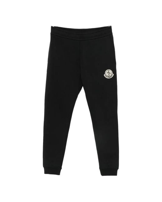 Moncler Black Logo-Patch Track Pants for men