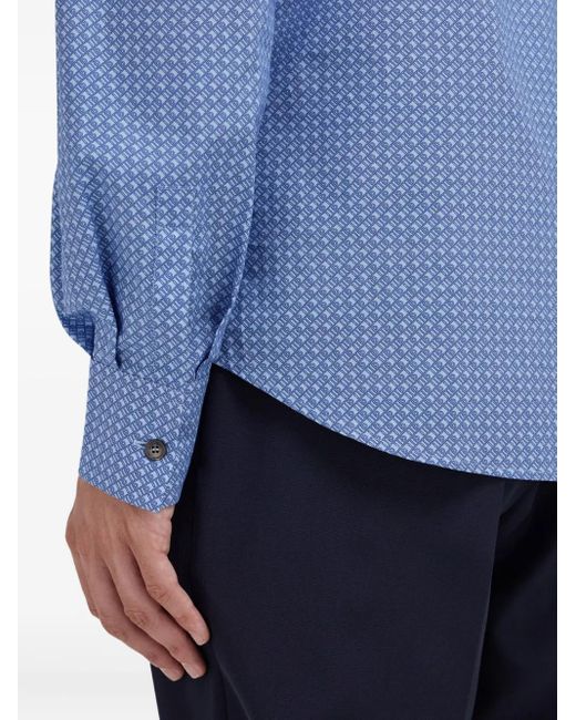 Ferragamo Blue Monogram Shirt for men